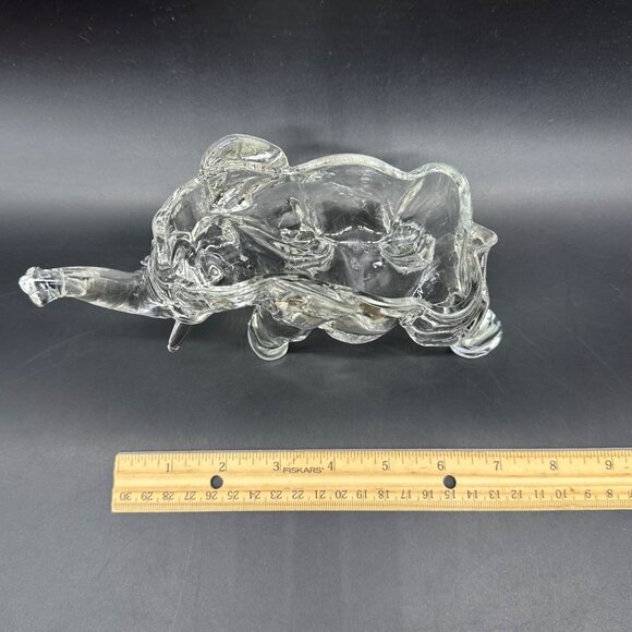 Vintage Clear Glass Elephant Figurine Trinket Dish Jewelry Key Holder Candy - Picture 9 of 9